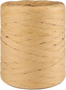 218 Yards Raffia Paper Craft Ribbon, 1/4 Inch Wide, Brown Raffia Packing Twine S - Picture 1 of 7
