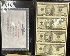 2003 Uncut Sheet Of 4 Low! Serial Number $10 STAR Notes Comes with Folder & COA!