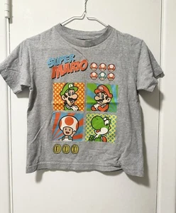 Super Mario Gray Boys T-shirt Boys Size 7 - Picture 1 of 2