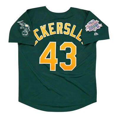 Camiseta masculina verde alt Dennis Eckersley Oakland Athletics 1989 World Series - Imagem 1 de 4