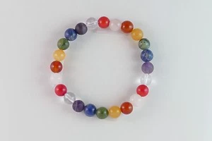Chakra Heilarmband mehrfarbig echte Steine, dehnbar - Bild 1 von 1