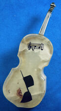 Vintage Genuine Alabaster Violin Trinket Box Hand Carved Made In Italy