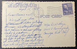 Mammoth Lakes, California Post Card mailed Sep 16, 1953 to Canoga Park, CA - Picture 1 of 2