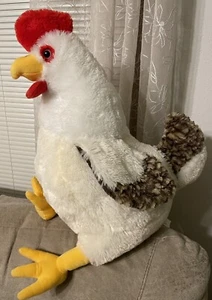20” Hugfun CHICKEN PLUSH Stuffed Rooster Hen Country Farm Animal White Hug Fun - Picture 1 of 19