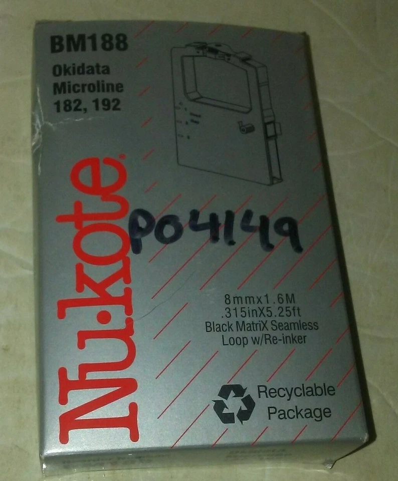 NuKote BM188 Ribbon Okidata Microline 182 192 New Old Stock - Image 1 of 4