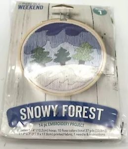 Leisure Arts Embroidery Kit NIP Snowy Forest By Jen Smith 4” Hoop - Picture 1 of 4