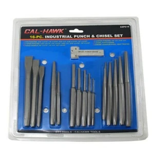 16pc Sandblasted CrV Steel MECHANICS PIN/TAPER/CENTER PUNCH + COLD CHISEL SET - Picture 1 of 2