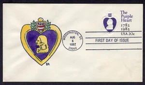1982 Purple Heart Embossed Envelope (Scott U603) - BR Cachets FDC TB141 - Picture 1 of 1