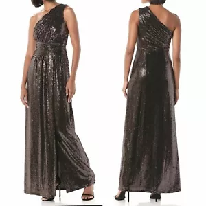 Calvin Klein Women's Size 8 Gown Dress Copper Black Sequin One-Shoulder - Picture 1 of 12