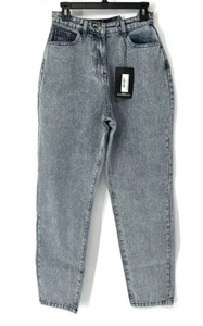 Pretty Little Thing NWT Vintage Wash Straight Leg Jeans Lace Up Jeans Size 6 - Picture 1 of 7