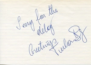 TURHAN BEY Vintage Originale AUTOGRAFO FOGLIA RARO Firmato a Mano Attore Turco - Foto 1 di 1