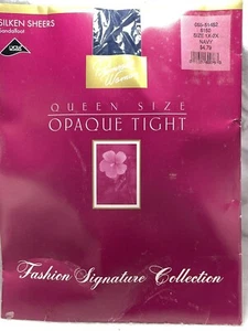 Vintage PRIMROSE Signature Collection enge blickdichte marineblaue Strumpfhose Größe 1X-2X Sandale Fuß - Bild 1 von 3