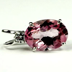 Colgante de plata de ley 925, topacio rosa puro, SP019 - Imagen 1 de 4