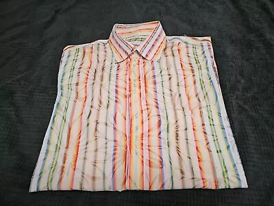 Georg Roth Germany Striped Tropical/Hawaiian Button-up Short Shirt SZ L - Image 1 of 4