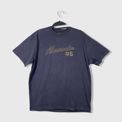 Camiseta De Colección Abercrombie Fitch S/s Gráfica Para Hombres XL Azul Marino Fútbol Retro Foto 1 de 4