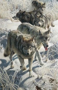 Carl Brenders “Miles to Go” Wolves Signed & Numbered Lithograph 839/4500 w/ COA - Picture 1 of 4