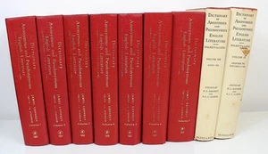 Dictionary Anonymous & Pseudonymous English Literature Addenda Corrigenda 9 Vols - Picture 1 of 4