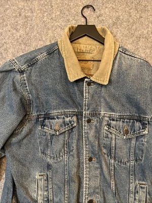 Sonoma тяжелый джинсовой ткани фланели с подкладкой водитель грузовика Jean куртка винтажный мужской XL - Изображение 1 из 4