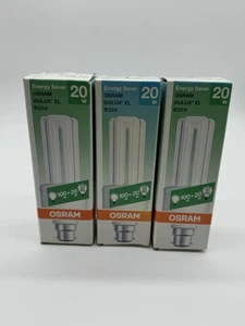 3 x 20W = 100w Osram Low Energy CFL Light Bulbs BC B22 d Energy Saving Lamps… - Picture 1 of 3