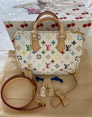 Louis Vuitton Murakami LV x TM Speedy Bandoulière 25 White Multicolor ❤️💚🩵💜🩷 - Image 1 of 4