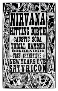 NIRVANA 1990 SATYRICON PORTLAND OR NYE CONCERT POSTER 11x17 KURT COBAIN GRUNGE - Bild 1 von 5
