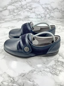 Cosyfeet Darcy Extra Wide 6E Roomy Shoes Womens UK 7.5 Navy Blue Leather Comfort - Picture 1 of 14