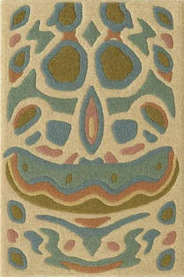 Hand-Tufted Wool Rug – Modern Tribal Pattern 4x6 area rug - Image 1 of 2