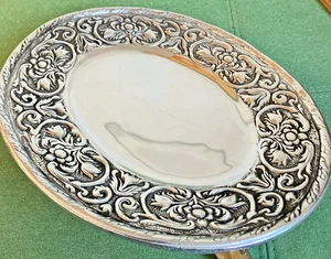 Wilton Armetale William And Mary Oval Serving Tray 14.5i" x 12" New in Box - Picture 1 of 11
