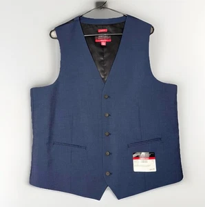 NWT Kenneth Cole Awearness XL Wool Blend Vest Navy Blue Black Slim Awear-Tech - Picture 1 of 9