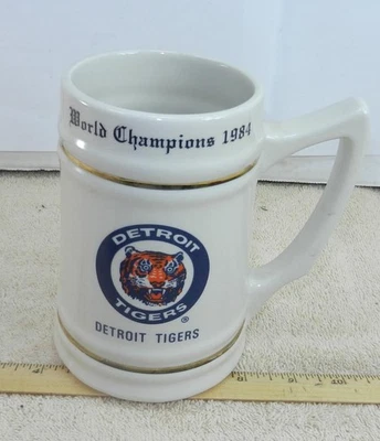 Taza de cerámica vintage de los Tigres de Detroit 1984 Campeones de la Serie Mundial ¡Cerámica! Foto 1 de 3