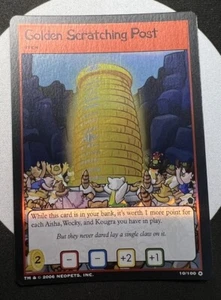 Neopets TCG Golden Scratching Post 10/100 Holo Foil The Haunted Woods NM - Picture 1 of 9