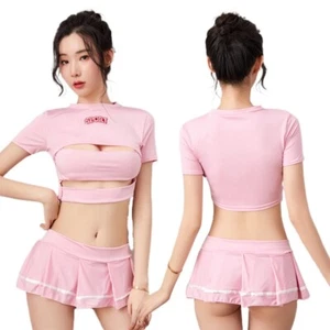 Sexy Lady Nightdress Cheerleaders Schoolgirl Cosplay JK Bodycon Women Babydoll - Picture 1 of 10