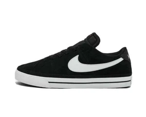 Men Nike Court Legacy Suede Casual Shoes Size 12 Black White DH0956 001 - Picture 1 of 24