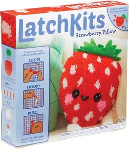 Strawberry Pillow Latch Hook Kits for Kids 6+~ Yarn Arts & Crafts - Easy Pattern - Picture 1 of 6