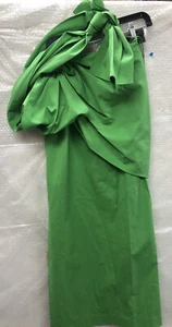 Rosie Assoulin Draped Top and Skirt Green One Shoulder - Picture 1 of 23