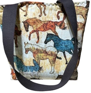 Schultertasche PFERDETASCHE WESTERN COWGIRL STOFF GELDBÖRSE QUALITÄT HANDARBEIT - Bild 1 von 6