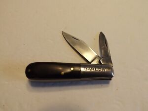 Black and Stainless Steel Classic Barlow Pocket Knife - EXCELLENT