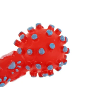 Dotted Dumbbell Shaped Dog Toys Squeeze Squeaky Faux Bone Pet Chew Toys TsJULZ - Picture 1 of 8