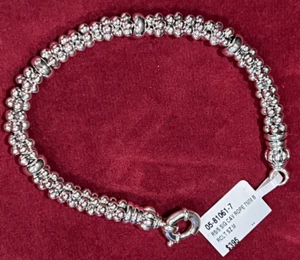 NWT 7.5 inches LAGOS Caviar Beaded Sterling Silver 7mm Bracelet Stations Medium - Picture 1 of 4