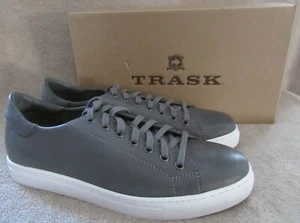 TRASK Alder Mens Retro Gray Sheepskin Leather Lace Shoes US 10 M EUR 43 NWB - Picture 1 of 12