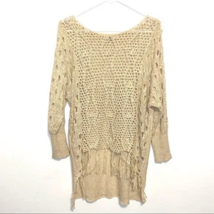 Suéter tejido a ganchillo crema Ya Los Angeles mediano grande - Imagen 1 de 5