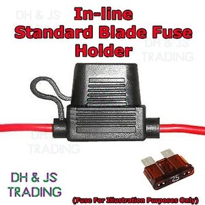 Standard Blade Fuse Holder Splash-Proof 7.5A 17 AWG Cable In Line Car Auto - Picture 1 of 1