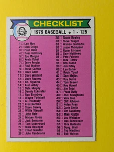 1979 O-Pee-Chee Baseball Checklist Card #121 .... 1 to 125 Unmarked .. 31 - Bild 1 von 2