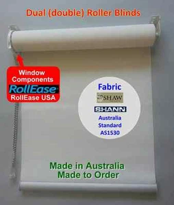 Manual Chain Control Dual (double) Roller Blinds, Made to order - Picture 1 of 6