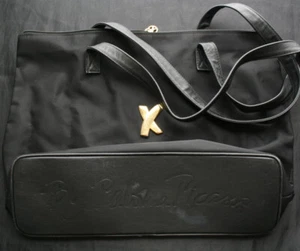 PALOMA PICASSO Black Nylon & Leather Shopper Tote Bag NWT - Picture 1 of 8
