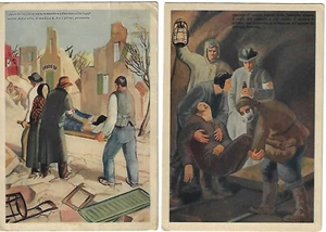 2 Italian Red Cross Vintage Larger Size Postcards La Missione Del Medico - Picture 1 of 2