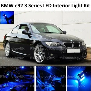 BLUE PREMIUM for BMW 3 SERIES E92 INTERIOR FULL UPGRADE LED LIGHT BULBS KIT BULB - Picture 1 of 1
