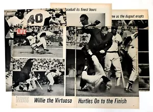 1965 Willie Mays articolo San Francisco Giants baseball pennant foto 8 pgs vintage - Foto 1 di 5