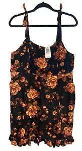 Torrid Velvet Babydoll Mini Dress Womens L Size 0 Floral Ruffle Hem Fairy Grunge - Picture 1 of 15