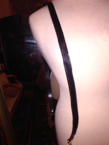 NEW VINTAGE BLACK HOOK ON ADJUSTABLE 44inch PURSE STRAP REPLACEMENT - Picture 1 of 7